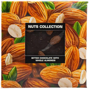 Шоколад горький World с цельным миндалем, 80г