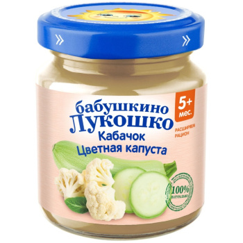 Пюре Баб.лукошко Кабачок-Цветная капуста с 5мес 100г