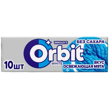 Жевательная резинка Orbit White вкус Освежающая мята без сахара, 13,6г