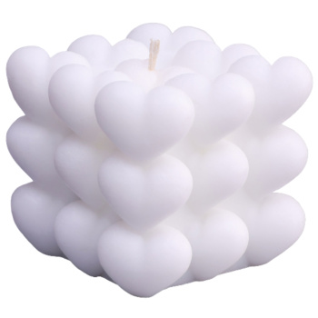 Свеча фигурная Бабл Сердце 6 см, белая 