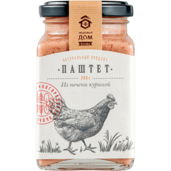 Паштет Медовый Дом Ферма из печени курицы, 200г