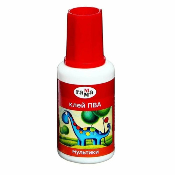 Клей ПВА с кисточкой Гамма Мультики, 20г
