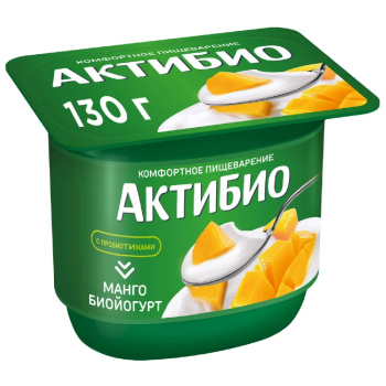 АктиБио Йогурт 130гр 2,9% Манго БЗМЖ