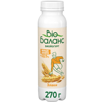 Биойогурт Био-Баланс обогащ. 270г 1% Злаки