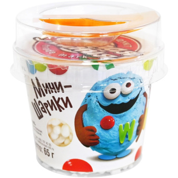 Мороженое Чистая Линия Мини-шарики Радуга с ароматом ванили, 65г