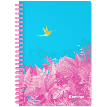 Бизнес-тетрадь A5 Berlingo Flower Art клетка на силиконовом гребне 80 листов
