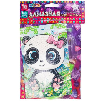 Алмазная мозаика 10x15, панда, набор Мульти Арт