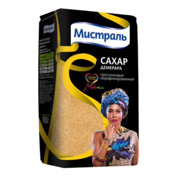 Сахар Мистраль Демерара нерафинированый тростниковый универсальный, 900г 