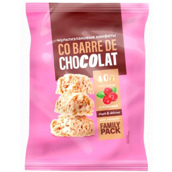 Конфеты мультизлаковые Co barre de Chocolat с клюквой, 135г