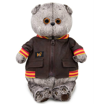 Мягкая игрушка Кот Басик в кожаной куртке, 30см