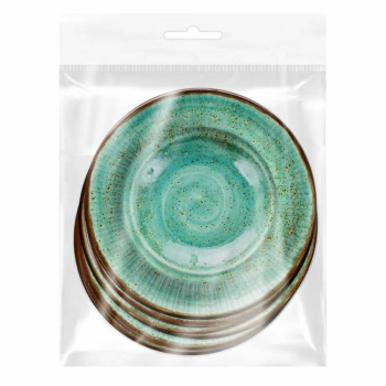 Набор бумажных тарелок Керамика зелёная, 6 шт, d 230 мм