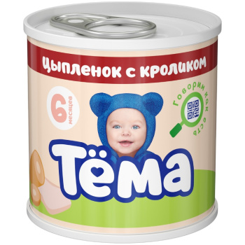 Пюре мяс. Тема Цыпленок,кролик 90г