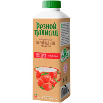 Йогурт Резной палисад клубника 1,3%, 500г