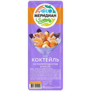 Коктейль в масле из морепродуктов Меридиан, 200г