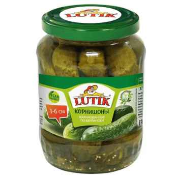 Корнишоны Lutik 3-6см по-берлински, 370мл