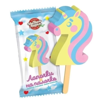 Мороженое Чистая Линия Единорожка пломбир ванильный 3-х слойное БЗМЖ, 65г