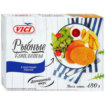 Котлеты Рыбные в хрустящей корочке VICI, 480г 
