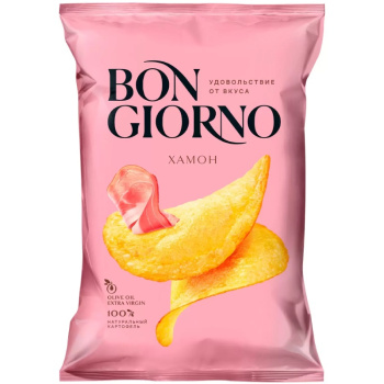 Чипсы картофельные Bon Giorno со вкусом Хамон де Теруэль, 80г