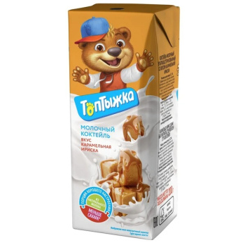 Коктейль молочный Топтыжка Карам.Ирис 3,2% 200г БЗМЖ