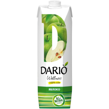Сок Дарио Велнес Зеленое Яблоко 1л