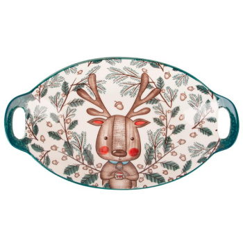 Блюдо с ручками Kawaii Forest.Deer 27 16 4см. (фарфор) 0860438