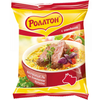 Вермишель быстрого приготовления Роллтон с говядиной, 60г