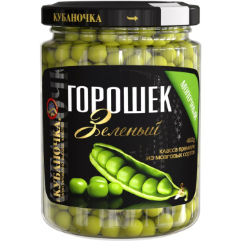 Горошек зелёный Кубаночка, 460г