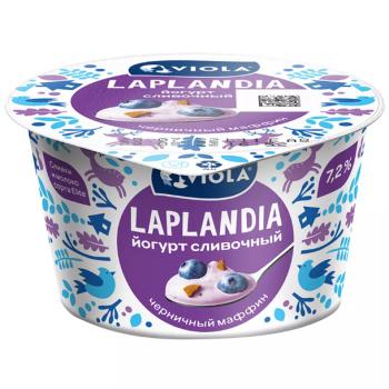 Йогурт Валио 180г Laplandia сливочный Черничный маффин 7,2% БЗМЖ
