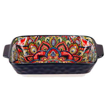 Блюдо для запекания Arabesque, фарфор, цвет синий, 22,5x12,5см, 600мл