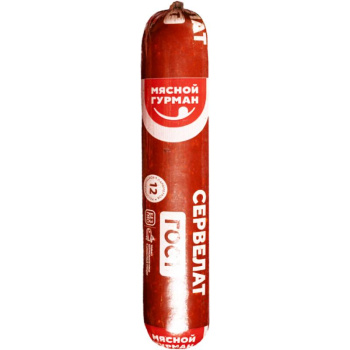 Колбаса варено-копченая Сервелат Мясной Гурман