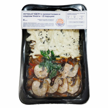 Удон с креветками и соусом Унаги острый Быстро из Моря ООО Серената, 470г