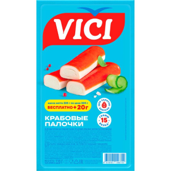 Крабовые палочки VICI, имитация, 200+20г