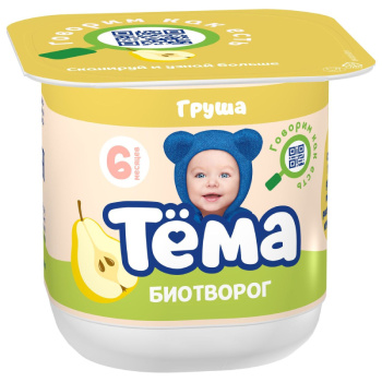 Биопродукт творожный Тема 95г 4% груша БЗМЖ