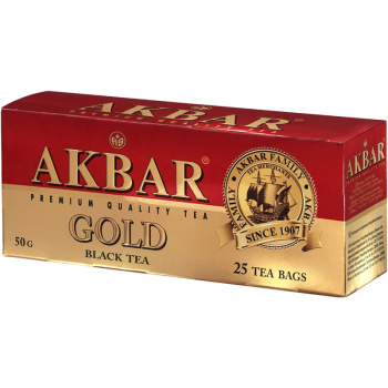 Чай чёрный Akbar Gold Премиум в пакетиках, 25x2г